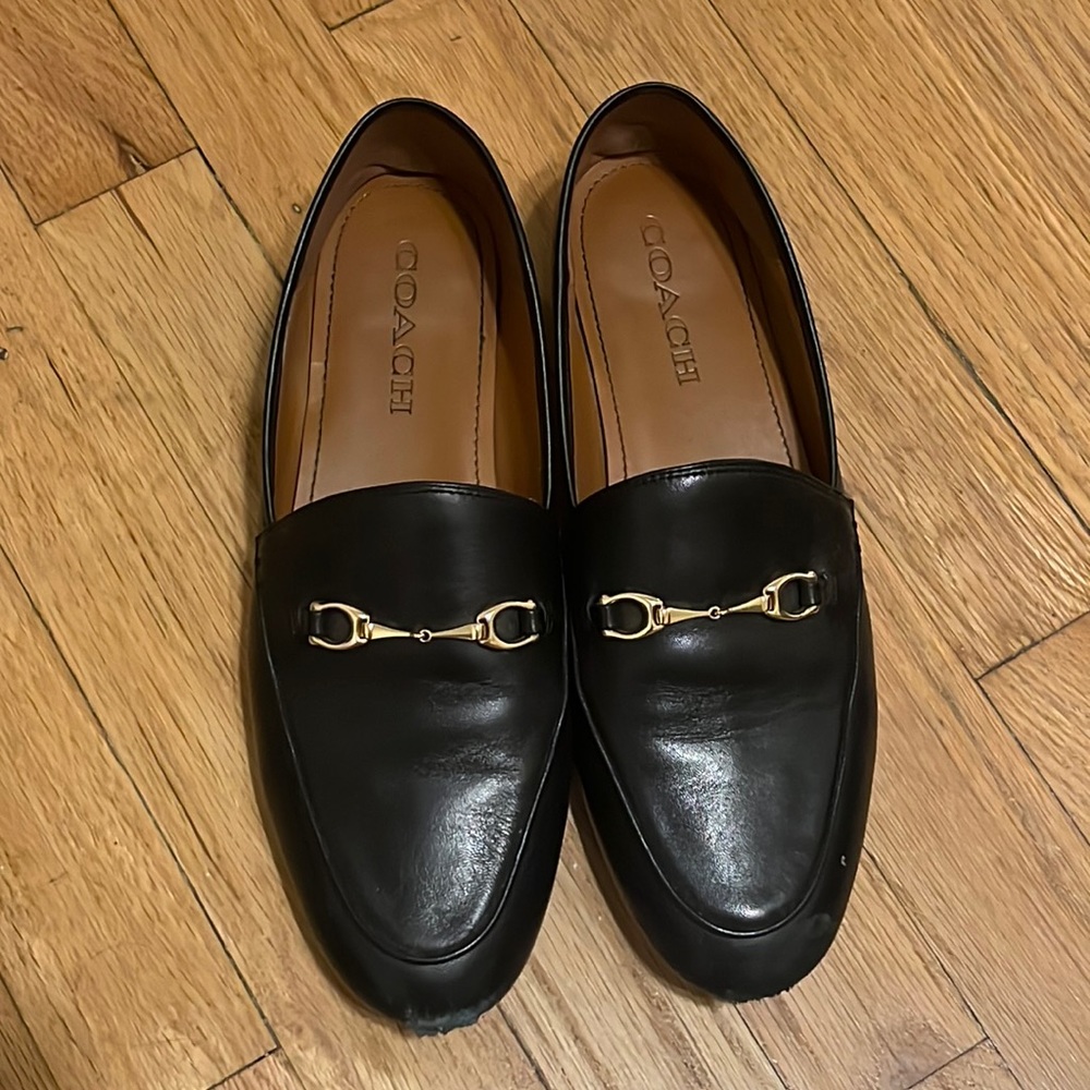 Preowned Coach Black Leather Loafers